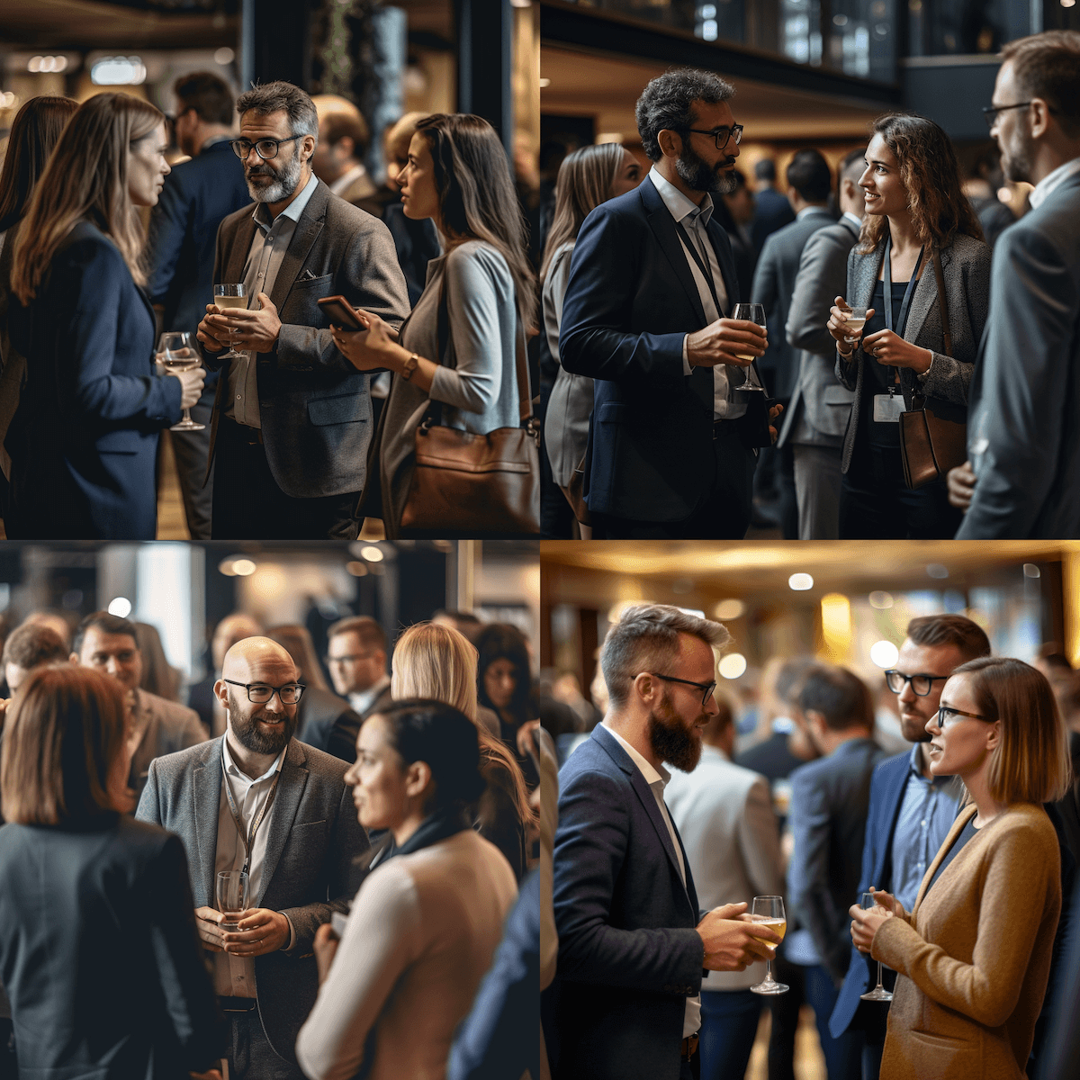 ai generated image of professionals networking in a group setting