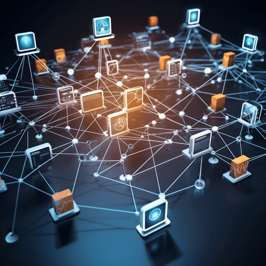 image generated by ai with prompt Picture an abstract image depicting the digital marketing automation process. Visualize a web of interconnected nodes, each representing a different aspect of digital marketing – emails, social media, SEO, content marketing, etc. The nodes are automated and synchronized, symbolizing the efficiency of automation. Use a slightly tilted frame, vibrant yet natural colors, high-resolution textures, ultra-detailed, photorealistic, and cinematic quality. Incorporate digital enhancements such as anti-aliasing, SFX, VFX, CGI, RTX, SSAO, FKAA, TXAA, HDR for an 8k resolution image in midday, megapixel cinematic lighting, sticking with --quality 2 --style raw