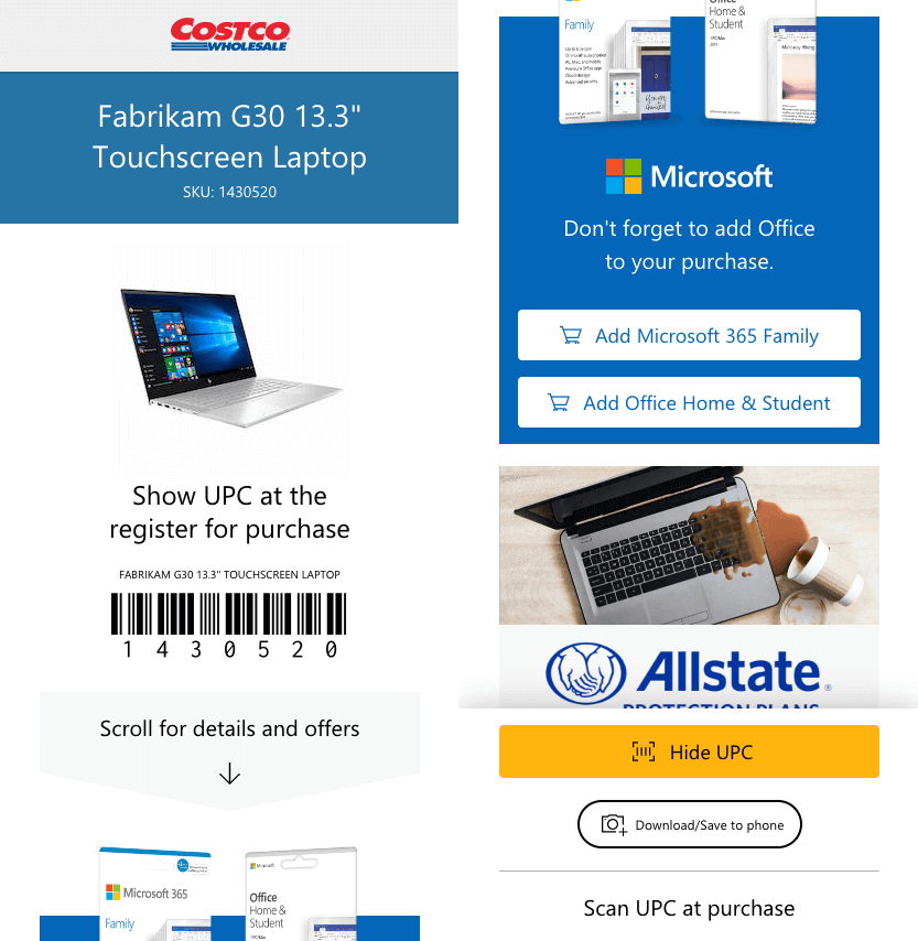 costco qr code web application