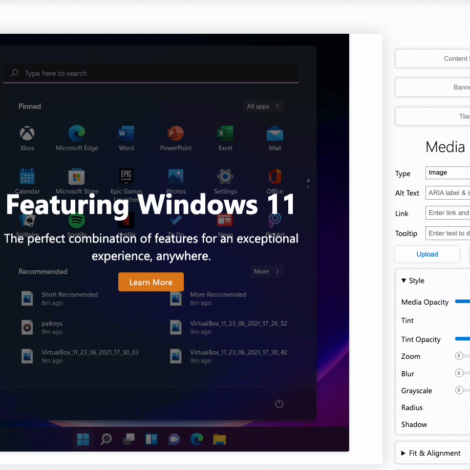 website editor ui